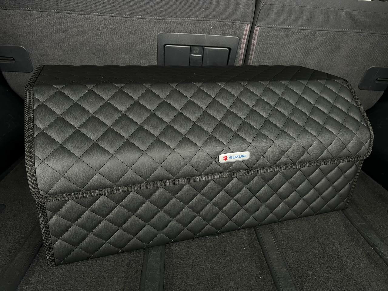 Органайзер для багажника Suzuki / Сузуки / Кофр 70х30х30, сумка, саквояж, ящик, черный с черной отстрочкой