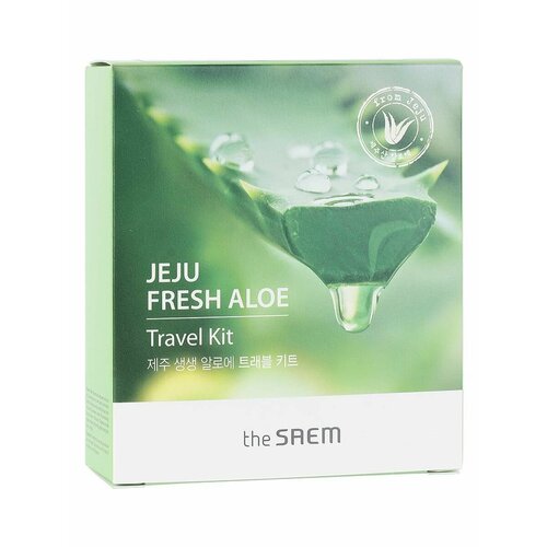 Набор средств Jeju Fresh Aloe Travel Kit, The Saem the saem набор средств для лица jeju fresh aloe travel kit тонер 31мл эмульсия 31мл пенка25мл