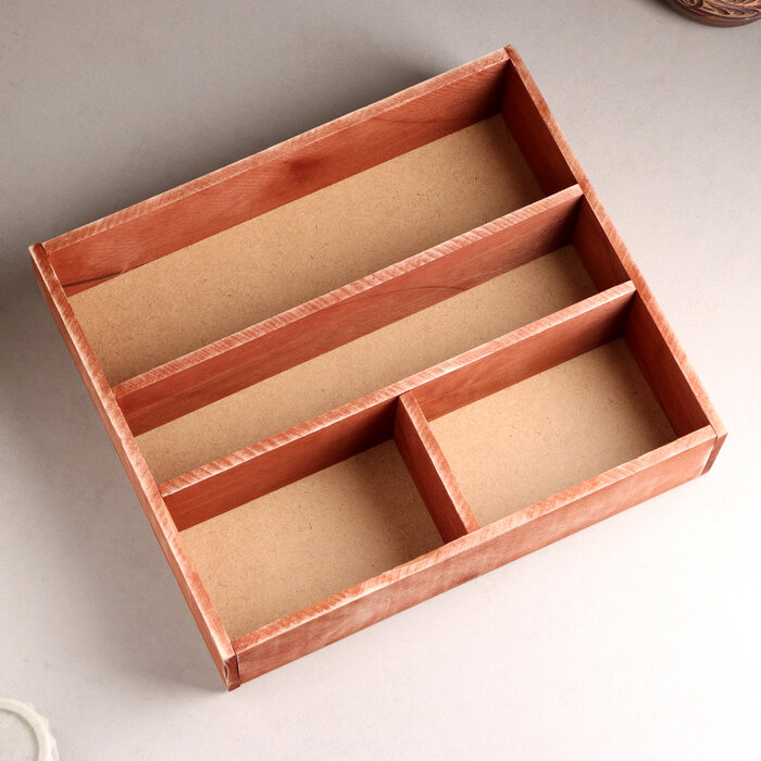 Ящик деревянный 30×34.5×10 см подарочный комодик, брашированный - фотография № 3