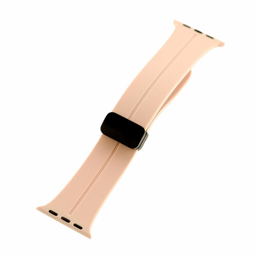 Ремешок силиконовый для Apple Watch 42мм/ 44мм/ 45мм Magic lock, с магнитной пряжкой, #14 розовый ремешок силиконовый для apple watch 42 44мм