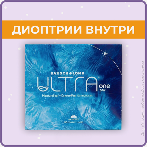 Изображение товара Контактные линзы Ultra ONEday 90 линз R 8.6-3.50, однодневные