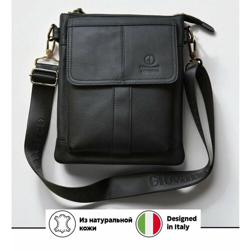 фото Сумка мессенджер giovanni dimarco bag_14, фактура гладкая, черный