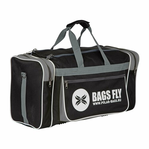 фото Сумка спортивная polar, 30 л, 21х27х54 см, ручная кладь, черный, серый