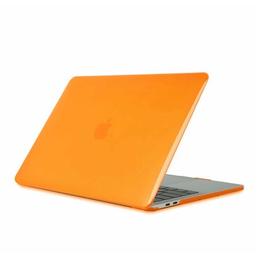 Чехол-накладка MyPads Opako для Apple Macbook Pro 15.4 A1286 из пластика премиум класса, защитный, противоударный, оранжевый, глянцевый