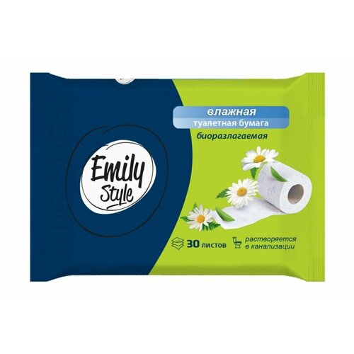 Emily Style Влажная туалетная бумага растворяющаяся, 30 шт, 12 уп