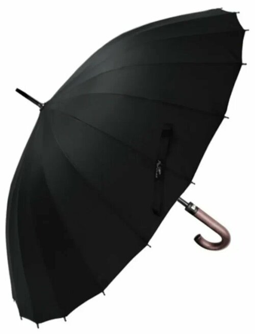 Зонт-трость полуавтомат, купол 104 см, чехол в комплекте, черный