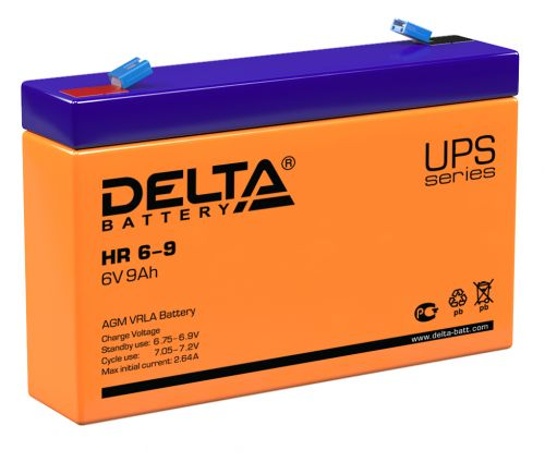 Аккумуляторная батарея Delta HR 6-9 (6 В 9 Ач)