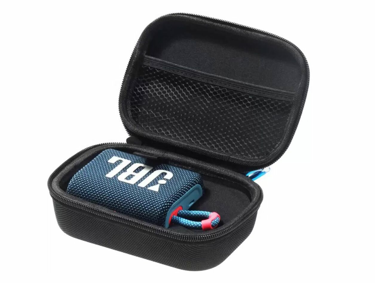 Чехол, для колонки JBL GO 3, с карабином, водонепроницаемый, черный