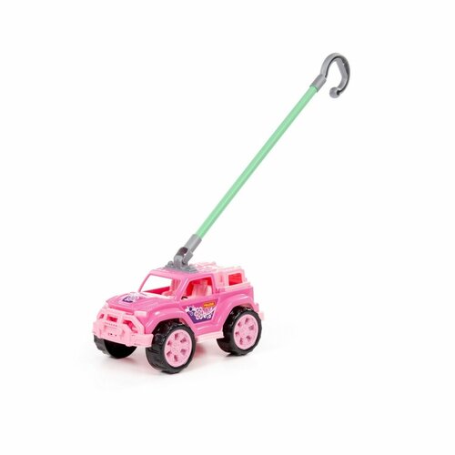 Игрушка-каталка Полесье автомобиль Легионер с ручкой (розовый) П-63905 автомобиль джип каталка с ручкой голубой музыкальный