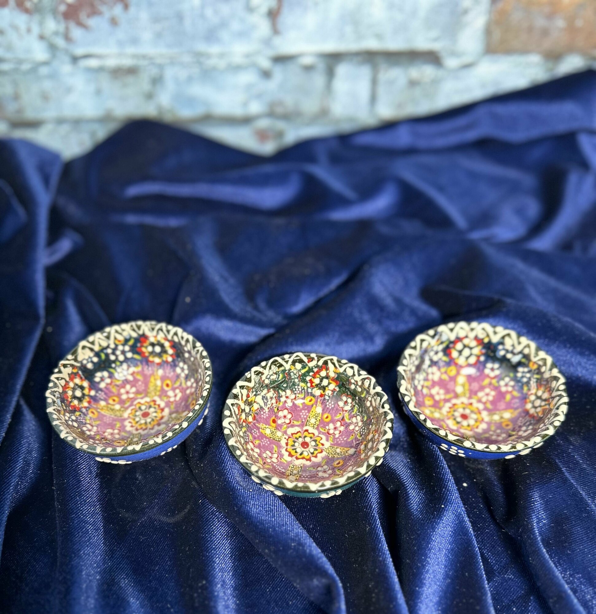 фото Комплект пиал с росписью турецких 8 см (из трех штук)