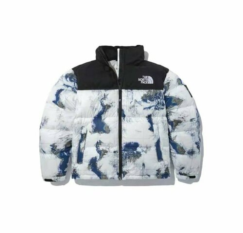 Пуховик The North Face, размер XL, белый, синий