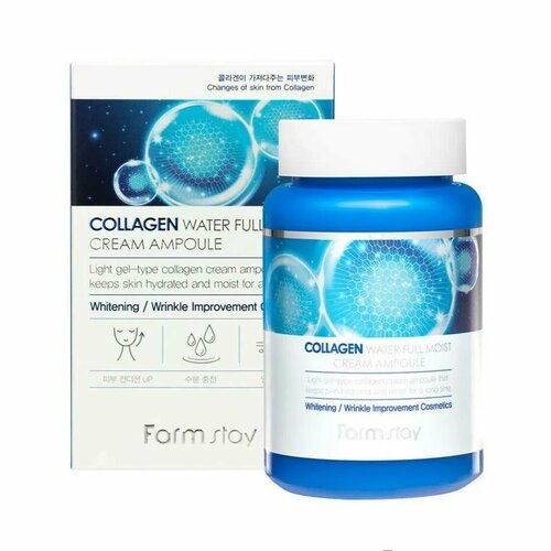 FarmStay Увлажняющий ампульный крем для лица с коллагеном Collagen Water Full Moist Cream Ampoule 250 мл
