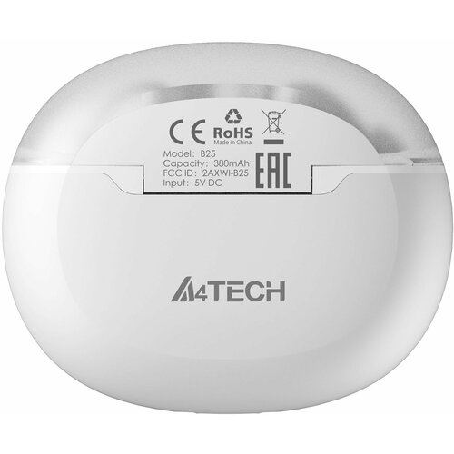 Гарнитура вкладыши A4Tech 2Drumtek B25 TWS белый беспроводные bluetooth в ушной раковине B25 GRAYISH WHITE 194000₽