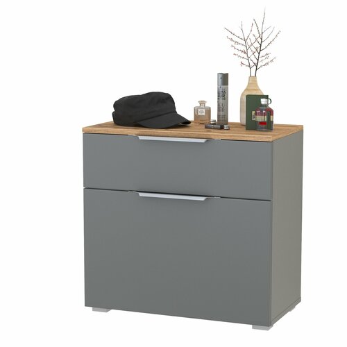 Тумба для обуви Моби Октава 16127 цвет серый графитдуб крафт золотой 649х354х622 см 8921₽