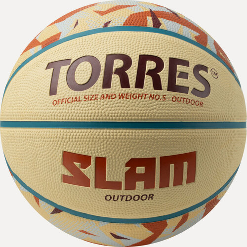 Изображение товара Мяч баскетбольный Torres Slam B023145, Street line, бежевый, размер 5