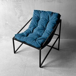 Кресло лофт для дома "Лофтовик+ Слэш Blue" велюр