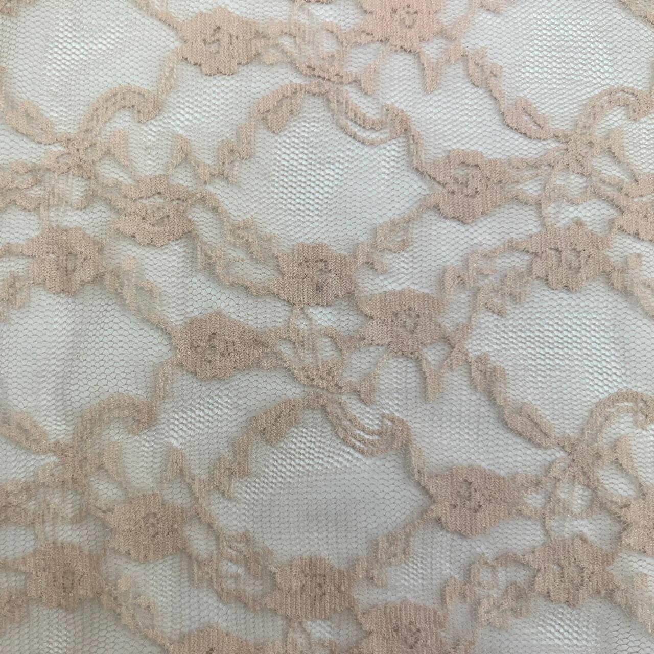 Гипюр стрейч ткань для шитья Ширина -150 см Длина - 1 метр Жемчужно-розовый