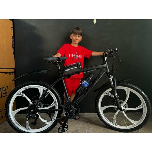 Велосипед горный RICHIESTO 24 колёса Алюминиевые кованные литые диски Спортивный черный 2550000₽