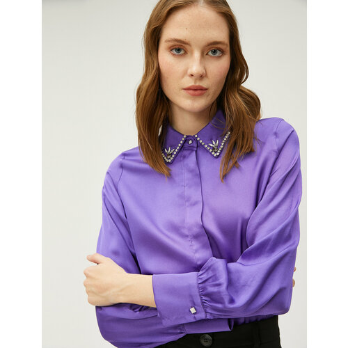 фото Рубашка koton, размер 34, фиолетовый