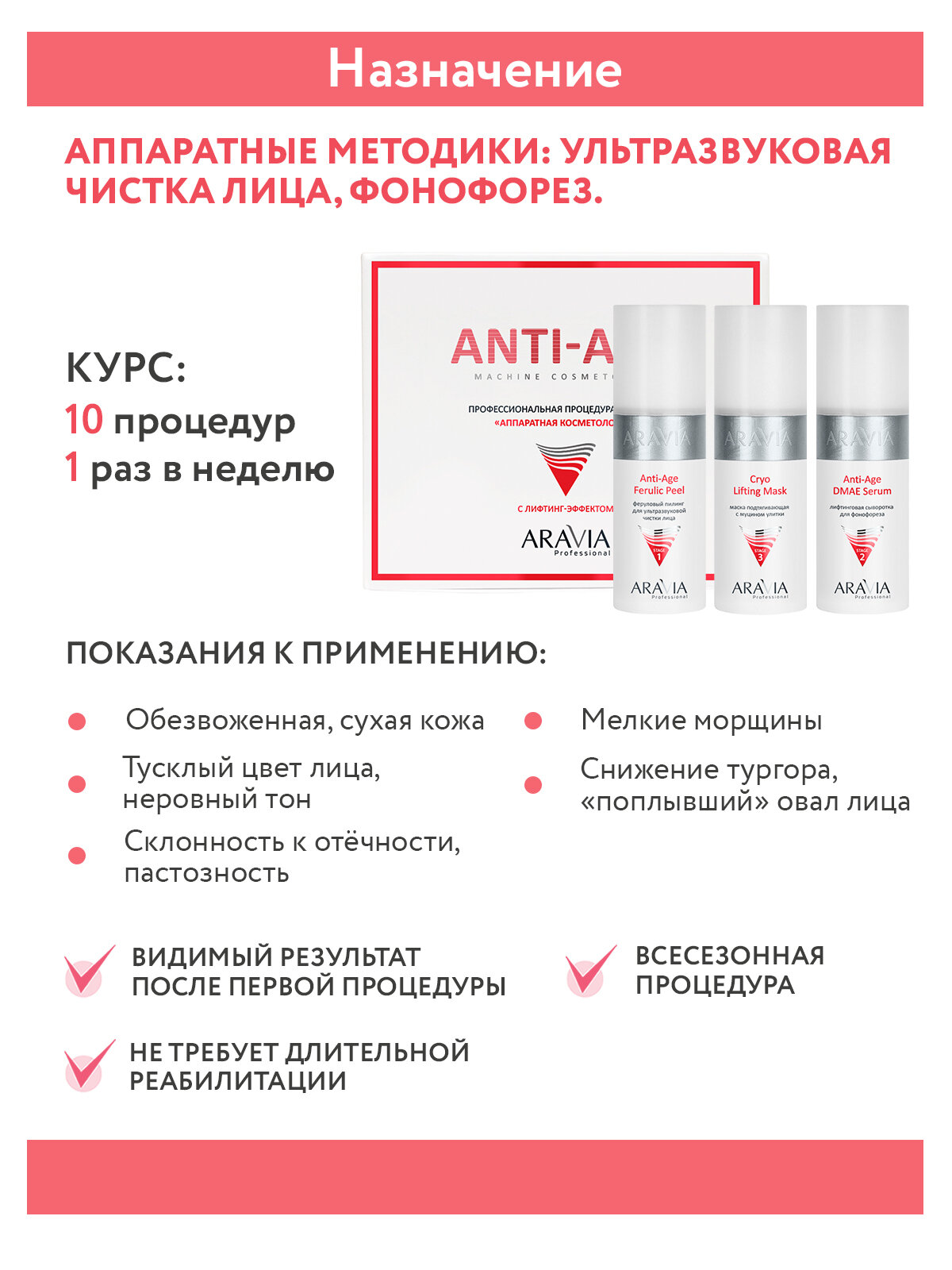 ARAVIA Набор Профессиональная процедура для лица «Аппаратная косметология» Anti-Age