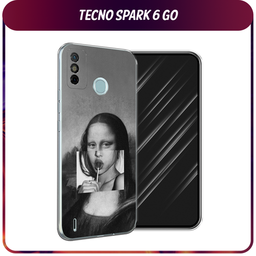 Силиконовый чехол на Tecno Spark 6 Go / Текно Спарк 6 Go Mona Lisa sucking lollipop