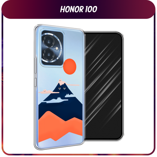 Силиконовый чехол на Honor 100 / Хонор 100 Кот-гора, прозрачный силиконовый чехол на honor 100 хонор 100 прозрачный