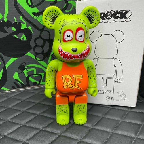 Игрушка Bearbrick Rat Fink 28см Зеленый фигура bearbrick medicom toy set rat fink by ed big daddy roth 400% 100%