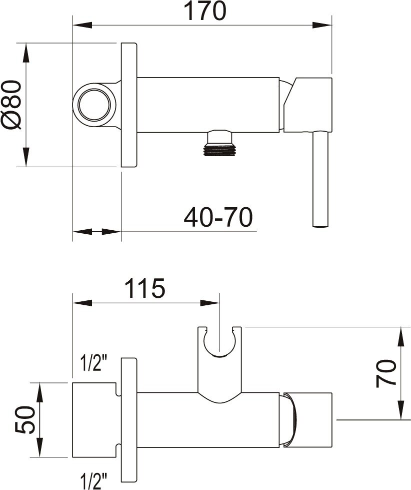 Гигиенический душ со смесителем Clever - фото №2