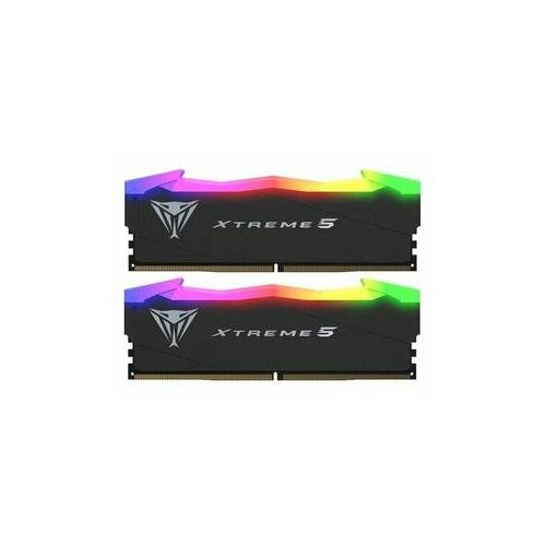 Оперативная память Patriot Memory Module PATRIOT Viper Xtreme 5 Gaming DDR5 Общий объём памяти 32Гб Module capacity 16Гб Количество 2 8200 МГц Множитель частоты шины 38 145 В RGB черный PVX548G76C36K 3314500₽
