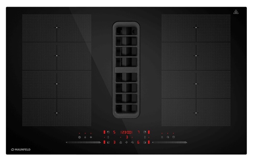 Индукционная варочная панель со встроенной вытяжкой Maunfeld MIHC834SF2BK