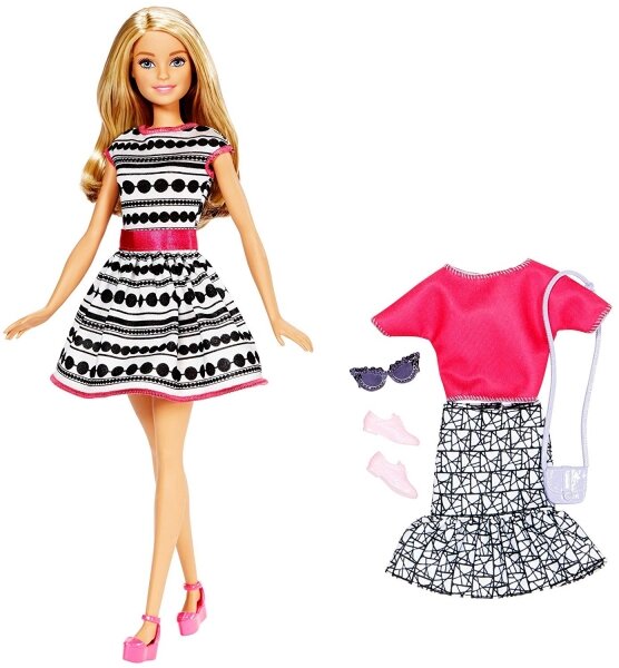 Кукла Барби Блондинка c дополнительным платьем (Barbie Fashion Blonde) FFF59, Mattel