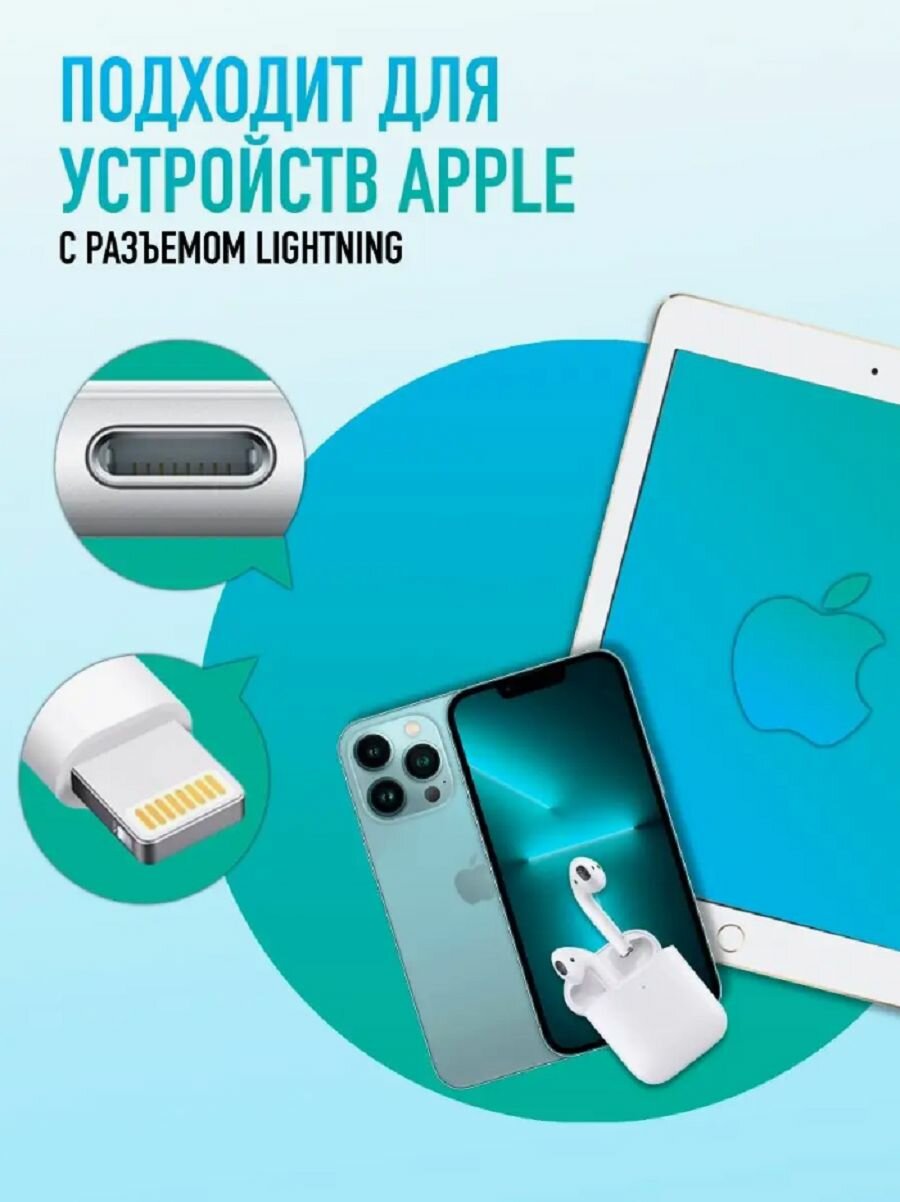 Кабель для зарядки iphone USB-C to lightning. 1 метр.