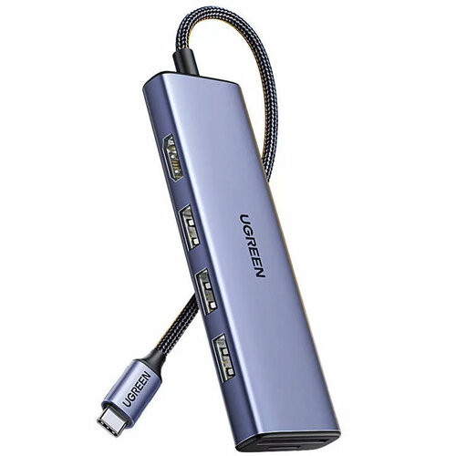 Мульти Хаб Ugreen CM511 6-in-1 USB-C to HDMI 3 x USB 30 SD micro-SD серый 20956A 290000₽