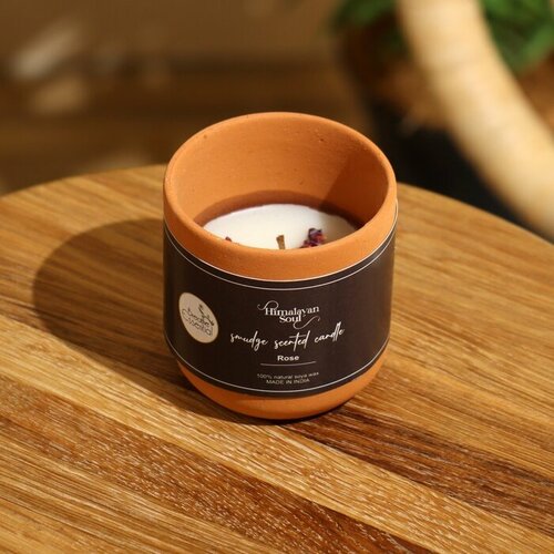 SUI Свеча ароматическая в баночке 70 гр, соевый воск, rose