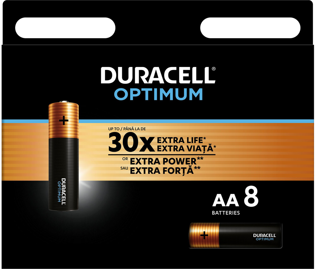 Элемент питания DURACELL Optimum AA, 8шт