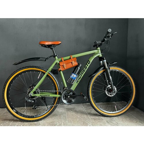 Велосипед 26 Richiesto алюминиевая рама 19 Горный Взрослый Подростковый зелено-коричневый 25100₽