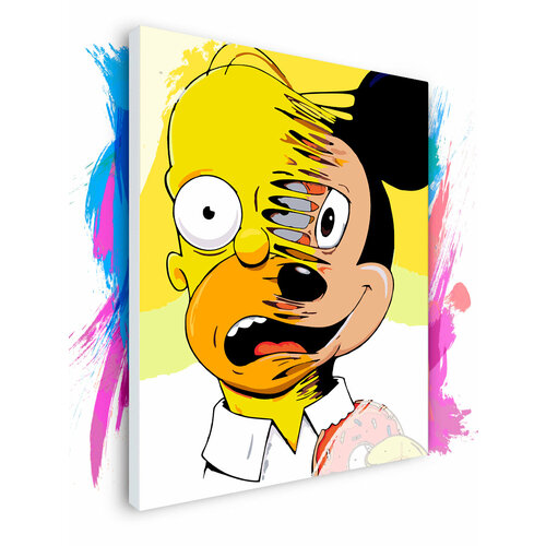Картина по номерам на холсте Гомер и Микки, 40 х 50 см