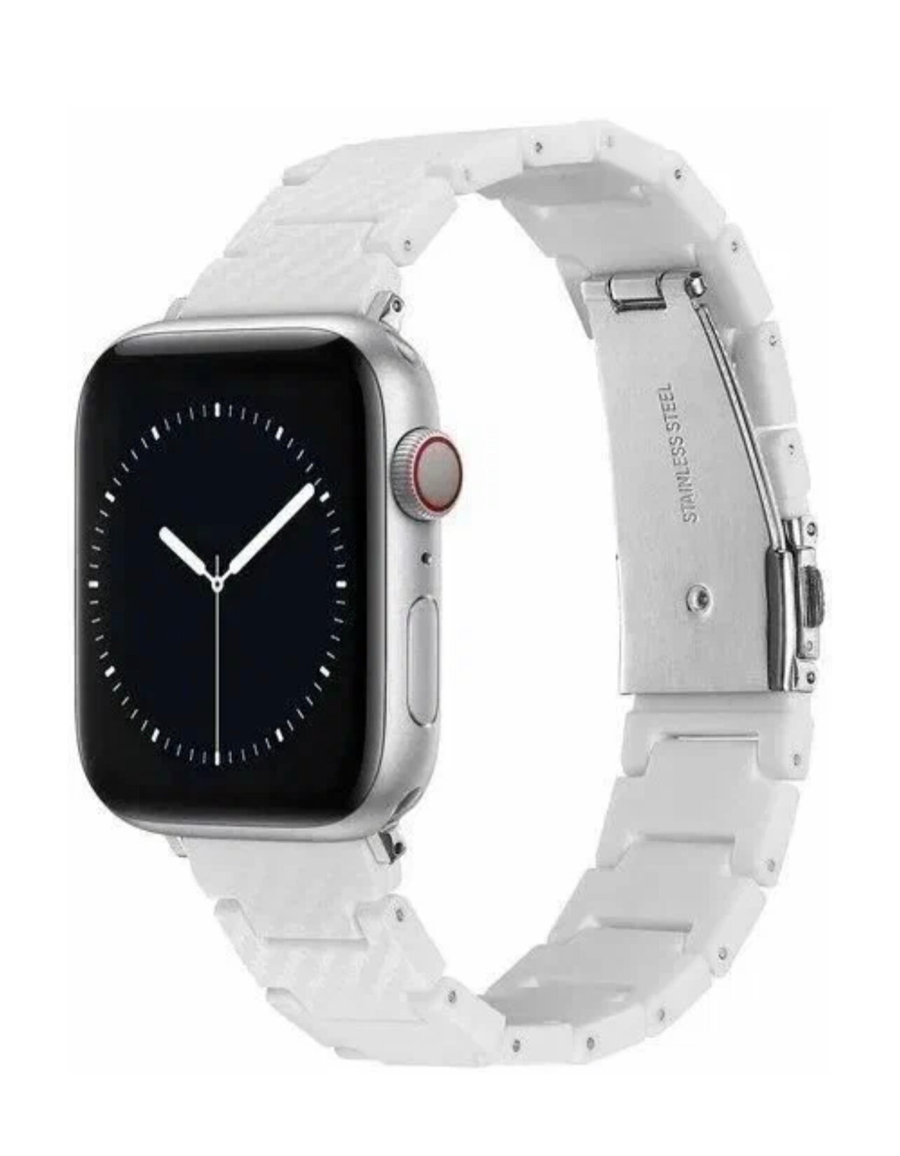 Премиум карбоновый ремешок для Apple Watch Series 1-8 и Ultra - 42/44/45/49 мм (эпл вотч), белый