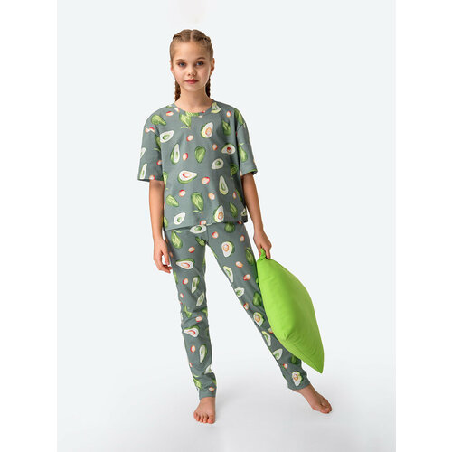 Пижама HappyFox, размер 152, зеленый пижама happyfox размер 152 коричневый