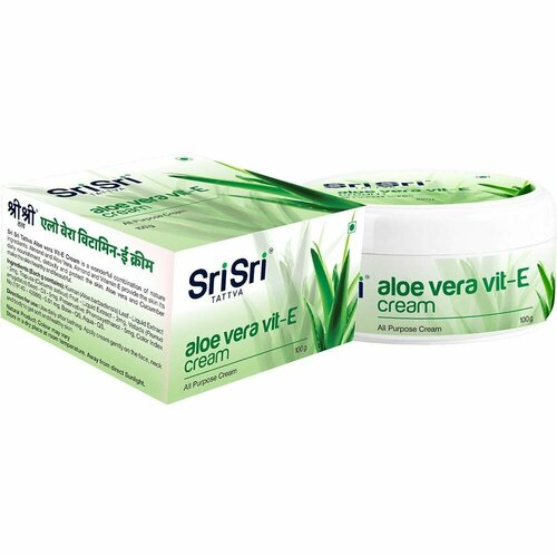 ALOE VERA VIT-E Cream Sri Sri Tattva (Многоцелевой крем с Алоэ (алое) вера и Витамином Е, Шри Шри Таттва), 100 г.