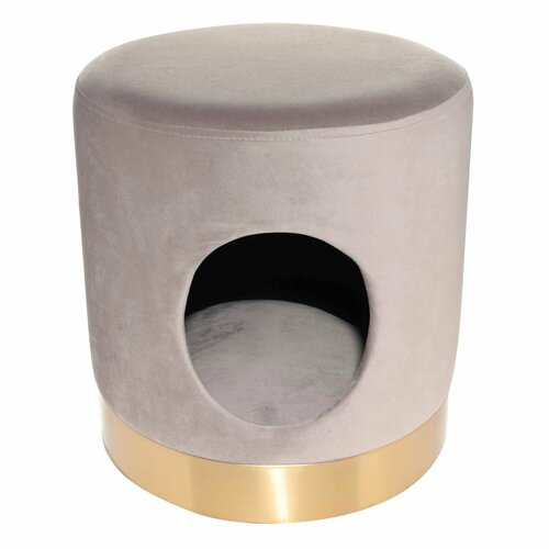 Пуфик-домик для животных 35х38 см вельветметалл серо-коричневый Lovely pet 7990₽