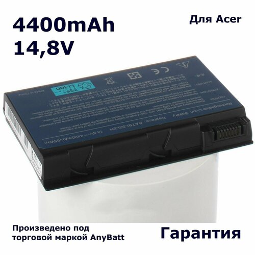 аккумулятор акб аккумуляторная батарея batbl50l6 для ноутбука acer aspire 5100 10 8 11 1в 5200мач черный Аккумулятор AnyBatt 4400mAh, для Aspire 5100 3690 5110 5630 5610 TravelMate 2490 5680 9120 3650 5101AWL4200 9800 3692WLMi