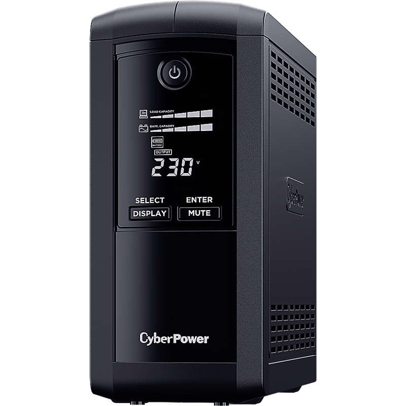 CyberPower VP700ELCD ИБП {Line-Interactive, Tower, 700VA/390W USB/RS-232/RJ11/45 (4 EURO)}