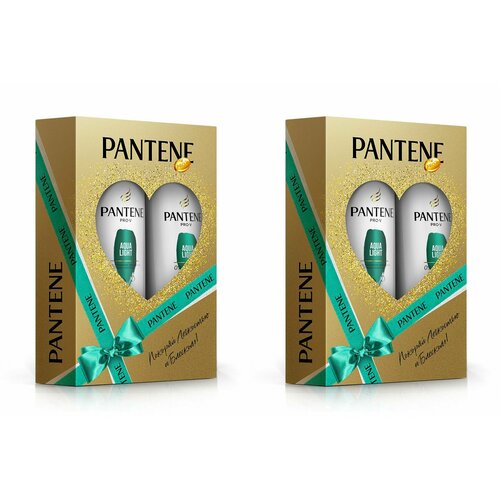 Pantene Pro-V Подарочный набор: Легкий питательный шампунь, 250мл + Легкий питательный и укрепляющий бальзам-ополаскиватель Aqua Light, 200мл, 2 уп pantene pro v бальзам ополаскиватель для волос pantene pro v aqua light для тонких и склонных к жирности волос 200 мл