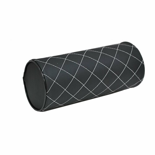 Подушка на подголовник валик эко кожа спонж стеганная белый ромб 446₽