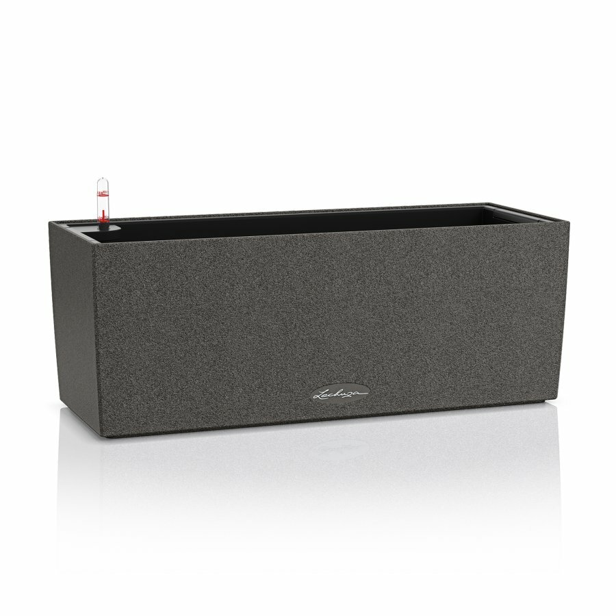 Кашпо с автополивом Lechuza Balconera Stone 50  Д50 Ш19 В19 см  графит матовое   Балконный горшок Лечуза 8 л 