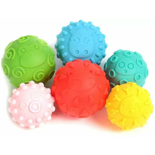Игровой набор для ванны Мячи 6 штук развивающие игрушки pituso набор мячиков 6 шт