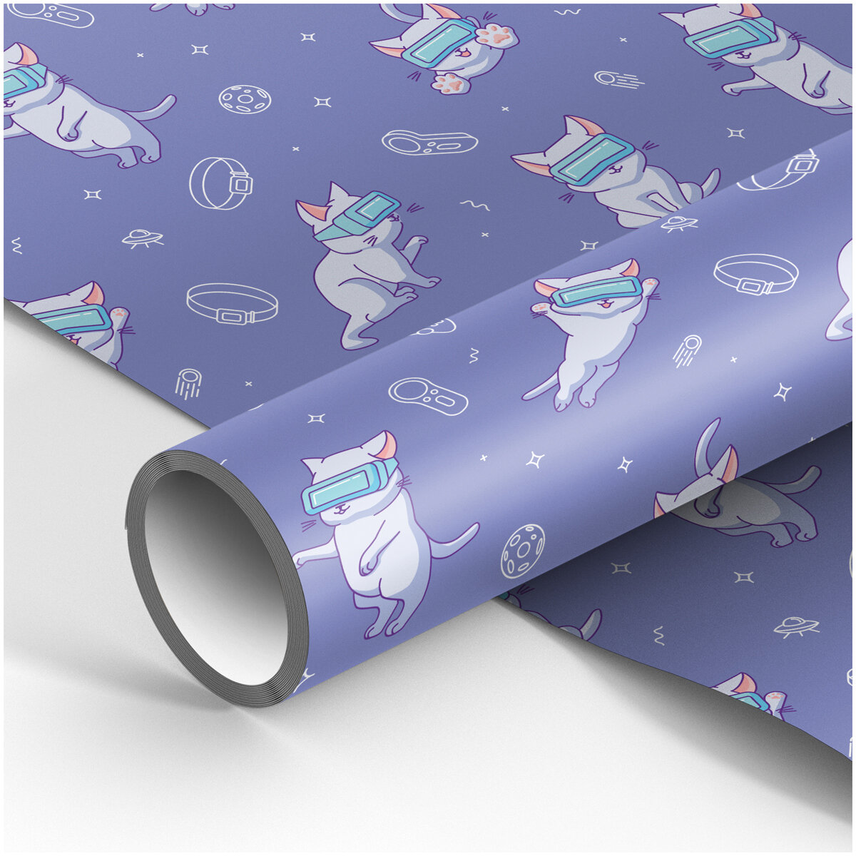 Упаковочная бумага для подарков AXLER глянцевая оберточная подарочная бумага для упаковки в рулоне 70*100см 90г/м2