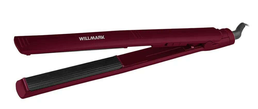 Стайлер для завивки волос WILLMARK WHS-420CHQ, гофре, керамическое покрытие пластин, вишневый