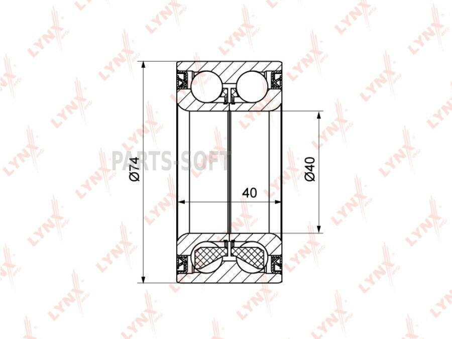 Подшипник Ступицы Перед. (40X40X74) Vw Golf Iv 01> Audi S3 99-03 / Tt 98-06 Lynxauto Wb-1192